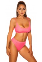 Mix it!!! sexy bikini top met verstelbare bandjes neonkoraal-kleurig